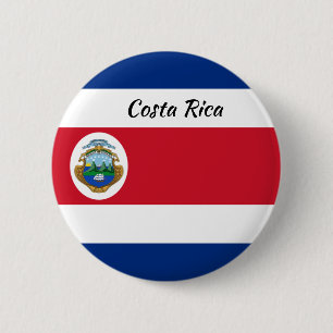 Bóton Redondo 5.08cm Botão Arredondar Bandeira da Costa Rica