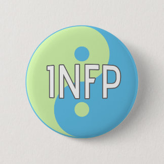 Bóton Redondo 5.08cm Botão azul e verde de INFP de Yin Yang