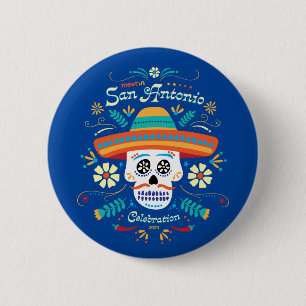 Bóton Redondo 5.08cm Botão azul San Antonio