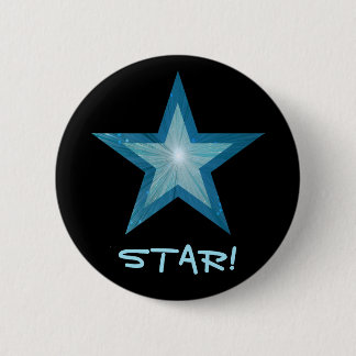 Bóton Redondo 5.08cm Botão Azul Star 'STAR' preto