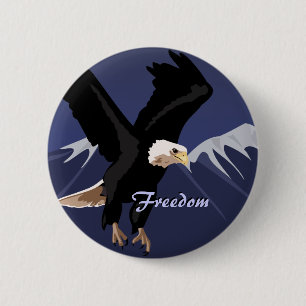 Bóton Redondo 5.08cm Botão Bald Eagle