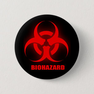 Bóton Redondo 5.08cm Botão Biohazard