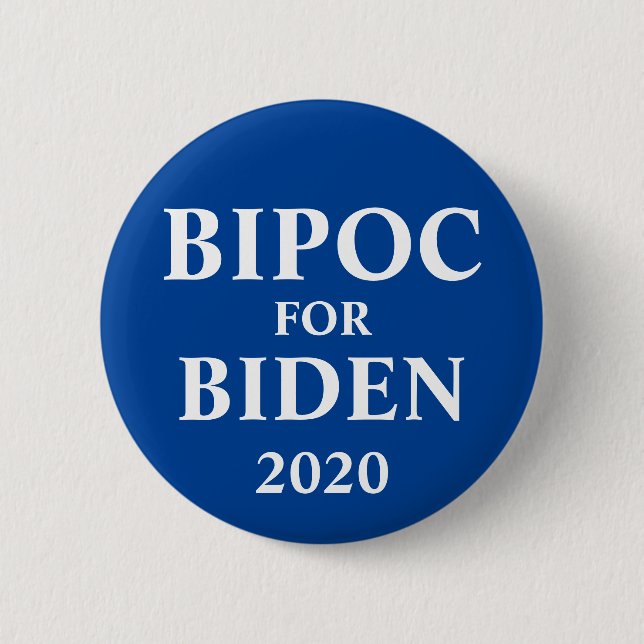 Bóton Redondo 5.08cm Botão BIPOC Para Biden (Frente)