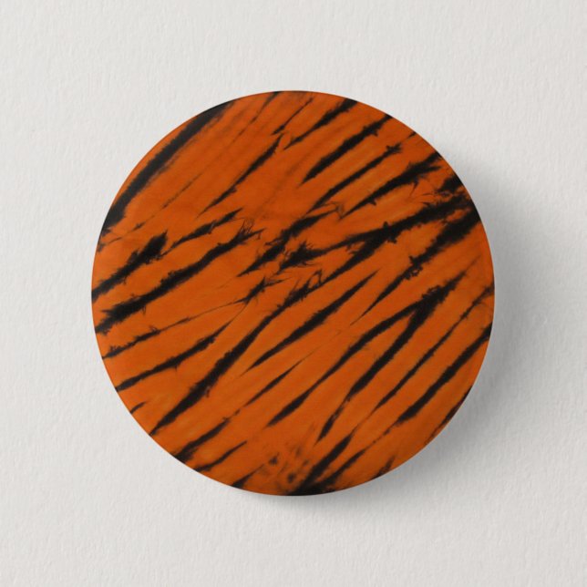 Bóton Redondo 5.08cm Botão Black & Orange Bengal Stripe (Frente)