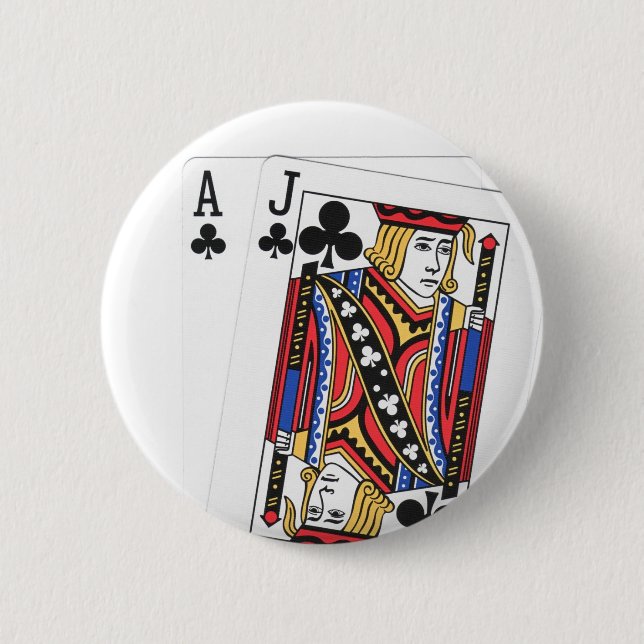 Bóton Redondo 5.08cm Botão Blackjack (Frente)