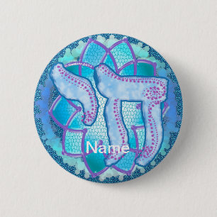 Bóton Redondo 5.08cm Botão Blue Chai