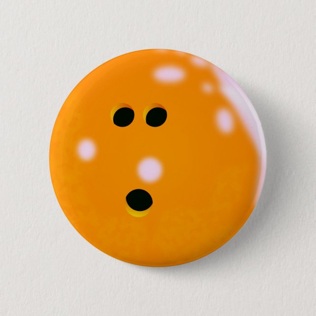 Bóton Redondo 5.08cm Botão bola de boliche (Laranja) (Frente)