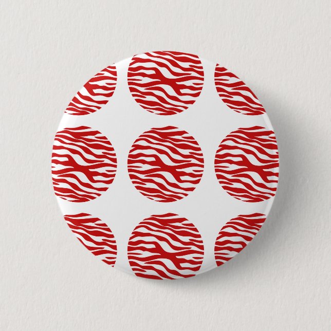 Bóton Redondo 5.08cm Botão Bolinhas de Impressão Zebra (Frente)