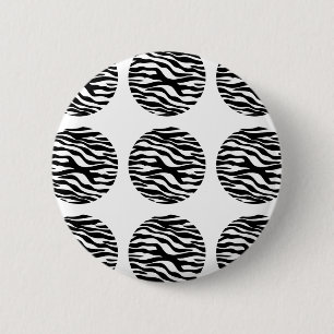 Bóton Redondo 5.08cm Botão Bolinhas de Impressão Zebra