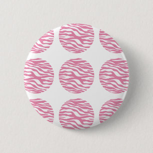 Bóton Redondo 5.08cm Botão Bolinhas de Impressão Zebra