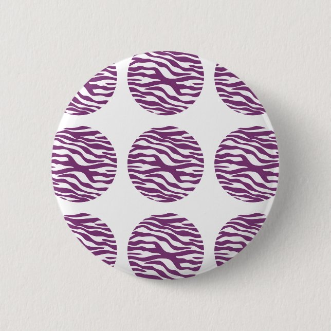 Bóton Redondo 5.08cm Botão Bolinhas de Impressão Zebra (Frente)