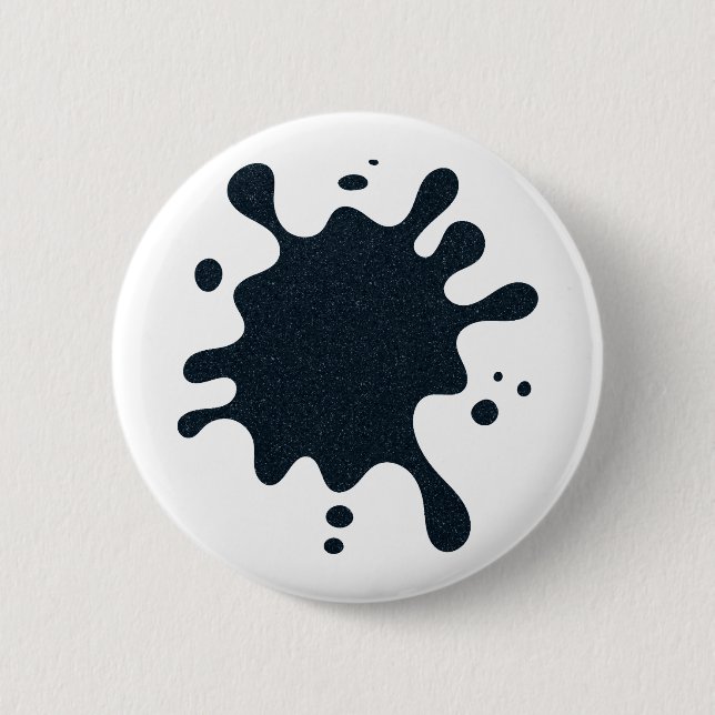 Bóton Redondo 5.08cm Botão Branco com Design de Mancha de Tinta – Perso (Frente)