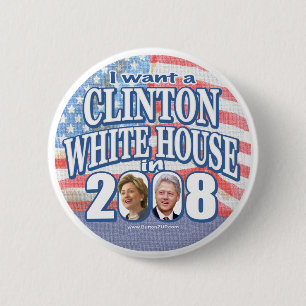 Bóton Redondo 5.08cm Botão branco da casa de Clinton