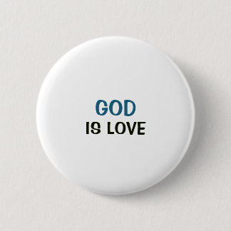 Bóton Redondo 5.08cm Botão Branco - Deus é Amor