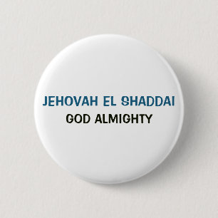 Bóton Redondo 5.08cm Botão Branco - Jeová El Shaddai Deus Todo-Poderoso