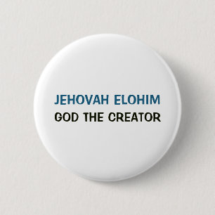 Bóton Redondo 5.08cm Botão Branco - Jeová Elohim Deus o Criador