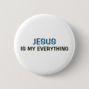 Bóton Redondo 5.08cm Botão Branco - Jesus é Tudo Para Mim
