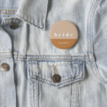 Bóton Redondo 5.08cm Botão Bride do Bloco de Cor do Blush<br><div class="desc">Botão de cores moderno e mínimo com uma bela tipografia. Personalize para sua festa de noiva ou festa de aniversário.</div>