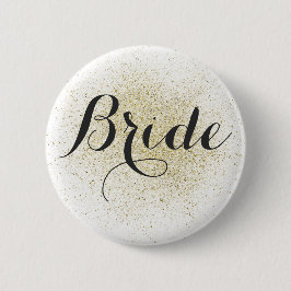 Bóton Redondo 5.08cm Botão Bride Dourado da Glitter