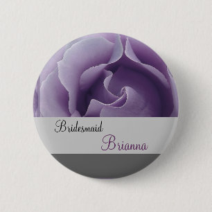 Bóton Redondo 5.08cm Botão BRIDESMAID com Rosa LAVANDA