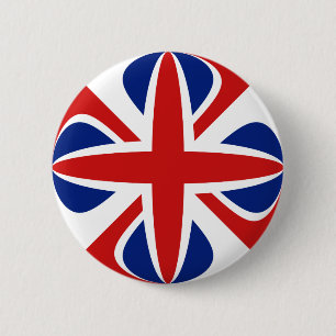 Bóton Redondo 5.08cm Botão BRITÂNICO da bandeira de Fisheye