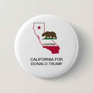 Bóton Redondo 5.08cm Botão CALIFORNIA para DONALD TRUMP 2020