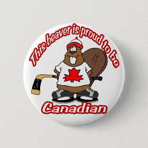 Bóton Redondo 5.08cm Botão canadense do castor