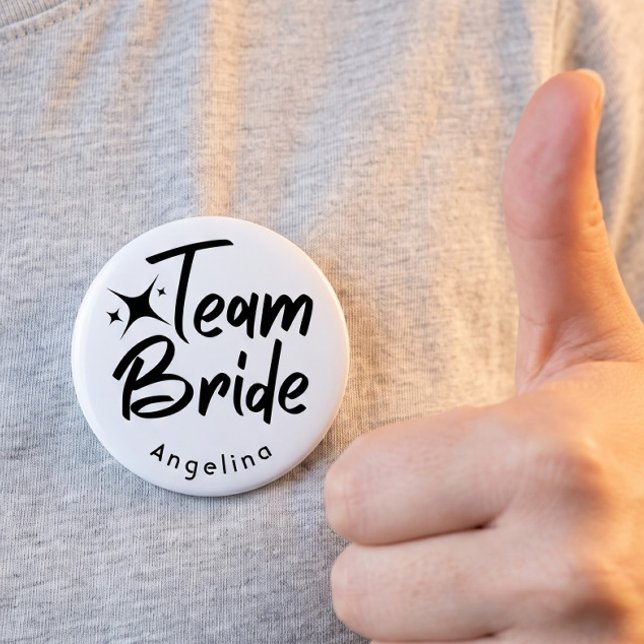Bóton Redondo 5.08cm Botão Chá de panela do Team Bride (Criador carregado)