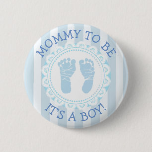 Bóton Redondo 5.08cm Botão Chá "Mamãe A Ser" BlueBaby