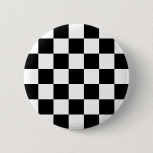 Bóton Redondo 5.08cm Botão Checkered de Ska de dois tons