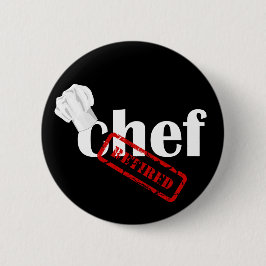 Bóton Redondo 5.08cm Botão Chef Hat aposentado