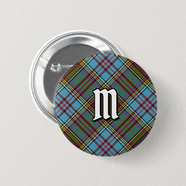 Bóton Redondo 5.08cm Botão Clan Anderson Tartan (Frente & Verso)