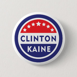 Bóton Redondo 5.08cm Botão Clinton/Kaine 2016