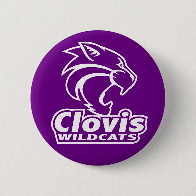 Bóton Redondo 5.08cm Botão Clovis Wildcats (Frente)