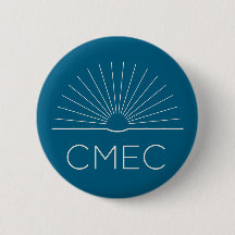Botão CMEC - turquesa com logotipo branco