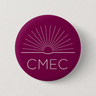 Bóton Redondo 5.08cm Botão CMEC - vermelho profundo com logotipo branco
