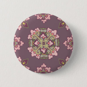 Bóton Redondo 5.08cm Botão colorido Pastel do ornamento do Tracery