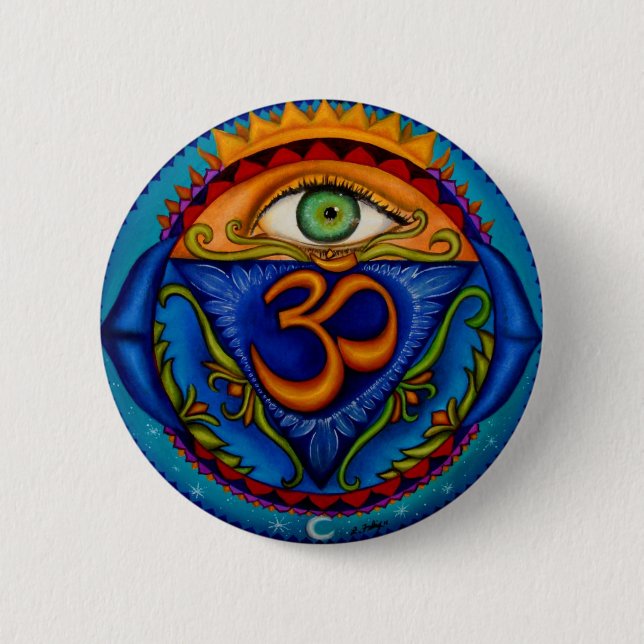 Bóton Redondo 5.08cm Botão com 6o chakra (Frente)