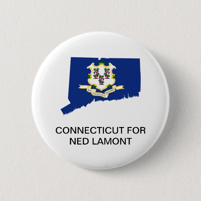 Bóton Redondo 5.08cm Botão CONNECTICUT for NED LAMONT GOVERNADOR (Frente)