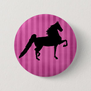 Bóton Redondo 5.08cm Botão cor-de-rosa bonito de Saddlebred do