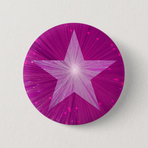 Bóton Redondo 5.08cm Botão cor-de-rosa da estrela
