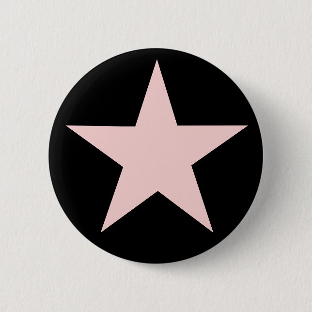 Bóton Redondo 5.08cm Botão cor-de-rosa da estrela (Frente)