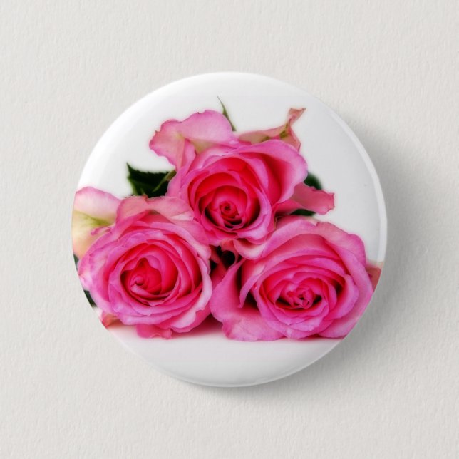 Bóton Redondo 5.08cm Botão cor-de-rosa dos rosas (Frente)