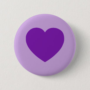 Bóton Redondo 5.08cm Botão Coração Roxo