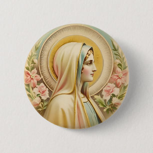 Bóton Redondo 5.08cm Botão Crachá Virgin Mary