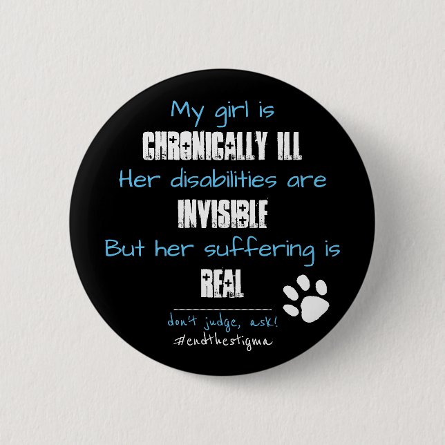 Bóton Redondo 5.08cm Botão crônico da inabilidade da doença para o ESA (Frente)