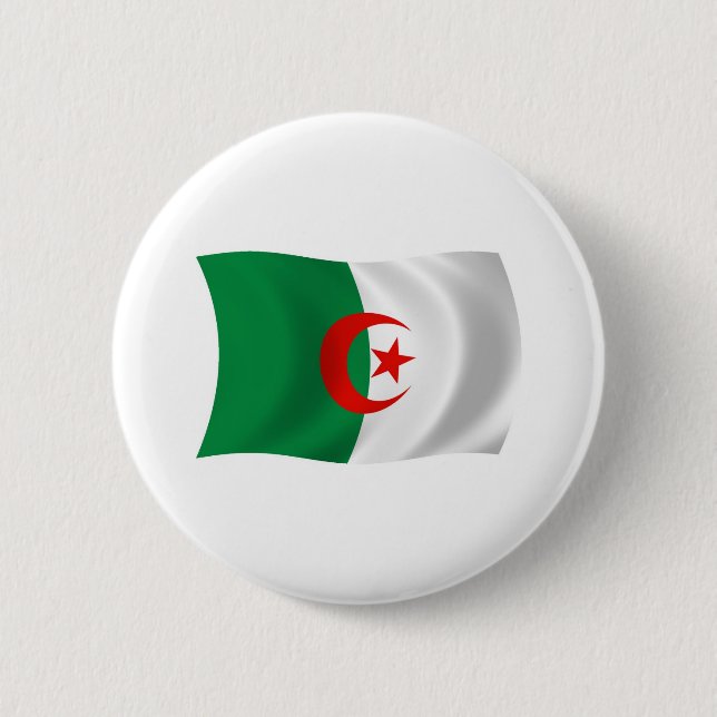 Bóton Redondo 5.08cm Botão da Bandeira da Argélia (Frente)