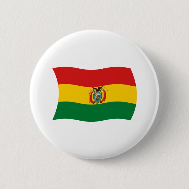 Bóton Redondo 5.08cm Botão da Bandeira da Bolívia (Frente)