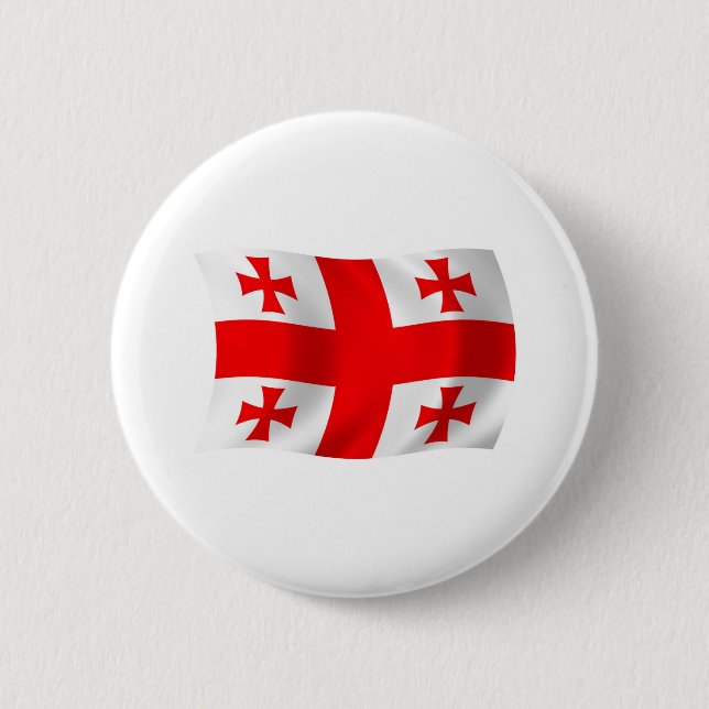 Bóton Redondo 5.08cm Botão da Bandeira da Geórgia (Frente)