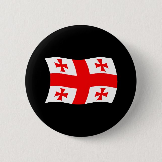 Bóton Redondo 5.08cm Botão da Bandeira da Geórgia (Frente)
